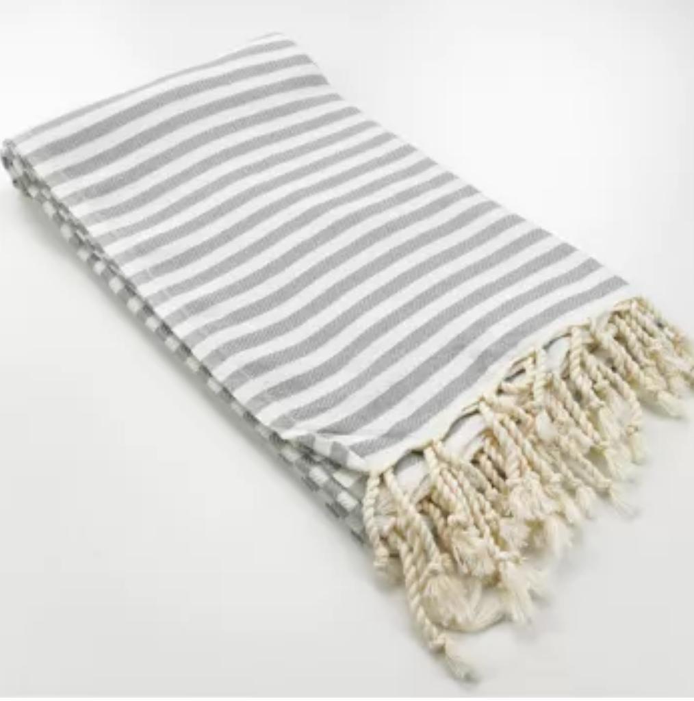 Fouta toalla de playa Chevron Oblik-gris claro