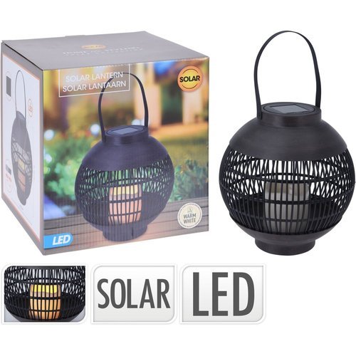 Farol redondo led solar-Negro