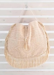 [MTF00310] Bolso de playa flecos-Elliniko Beige