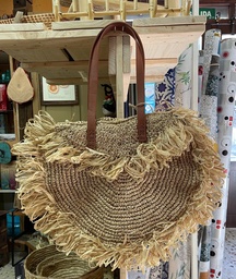 Bolso bandolera beige de rafia con flecos, bolso de playa, bolso tote, bolso shopping SUMBAWA