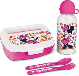 Set de botella y sandwichera + cubiertos Minnie Mouse Lucky